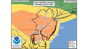 Tornado watch issued as Delaware Valley has 'enhanced risk' of severe thunderstorms Thursday