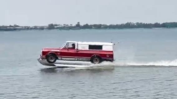 ‘Truck boat’ glides over Oklahoma lake