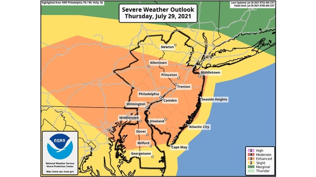 Tornado watch issued as Delaware Valley has 'enhanced risk' of severe thunderstorms Thursday