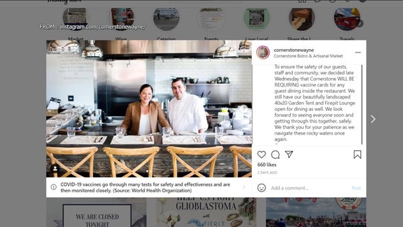 Restaurant facing backlash after adding proof of COVID vaccine requirements for indoor diners