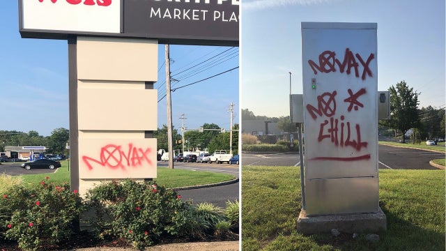 Police share photos of apparent anti-vaccine graffiti in Lower Gwynedd Township, suspect sought