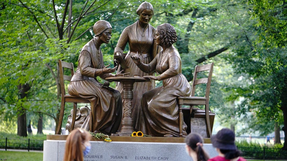 A view of the Statue of women's rights pioneers (Sojourner