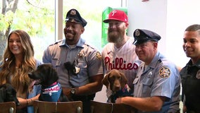 Philadelphia Phillies pitcher Archie Bradley, fiancée donate puppies to local police departments