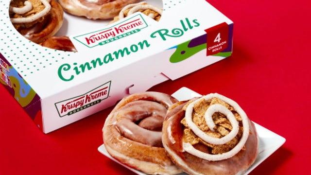 Krispy Kreme adds cinnamon rolls to its menu for 1st time
