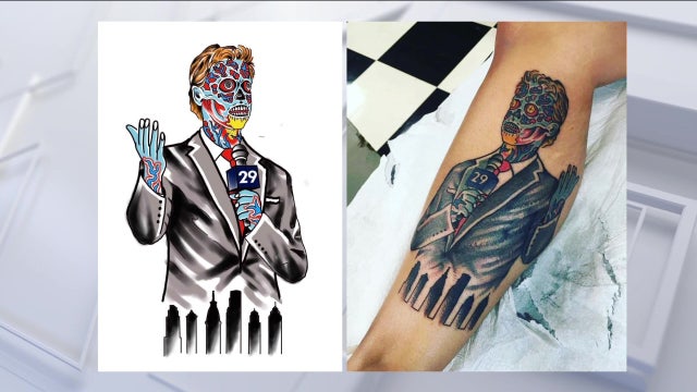 Immortalized: Local chef get 'zombie' Steve Keeley tattoo on leg