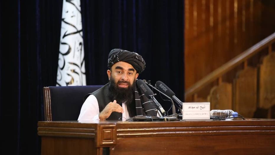 Taliban spokesperson Zabihullah Mujahid holds press conference