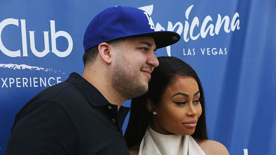 Rob Kardashian And Blac Chyna At Sky Beach Club