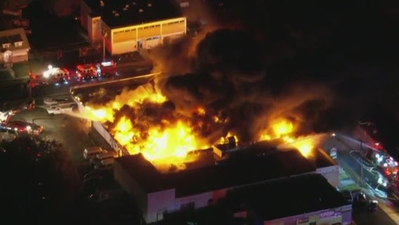 4-alarm fire torches car dealership overnight in Pennsauken