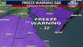 Weather Authority: Freeze warnings go into effect Thursday night for parts of the area