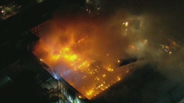 Fire investigators remain on scene of massive warehouse fire in Marcus Hook