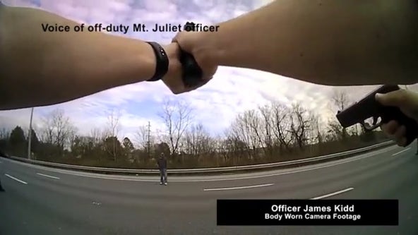 Man with box cutter killed by 9 officers along Tennessee interstate; videos show police pleading with him
