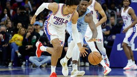 Maxey leads 76ers past Grizzlies 122-119 in OT minus Embiid