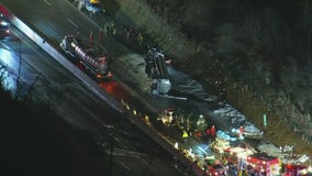 Pennsylvania Turnpike reopens after tanker truck crash, fuel spill near Fort Washington