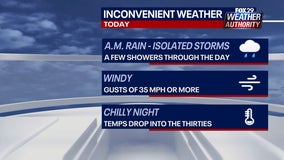 Weather Authority: Friday to bring morning showers, cooler temperatures