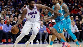 Embiid, Harris help lead 76ers to 144-114 rout of Hornets