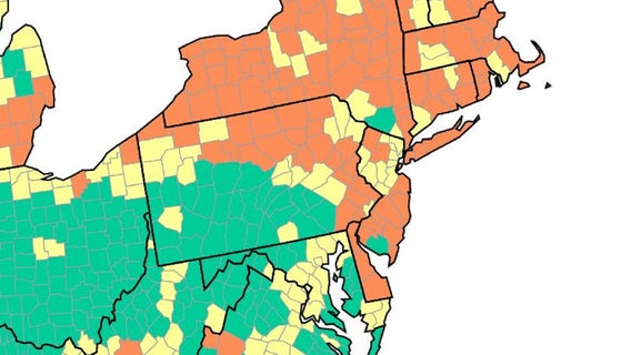 Most of Delaware Valley in CDC's high COVID transmission category