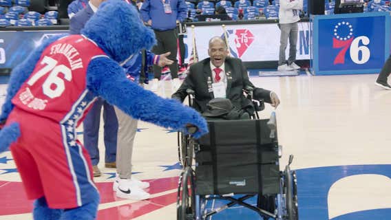Philadelphia 76ers surprise longtime national anthem singer with new wheelchair