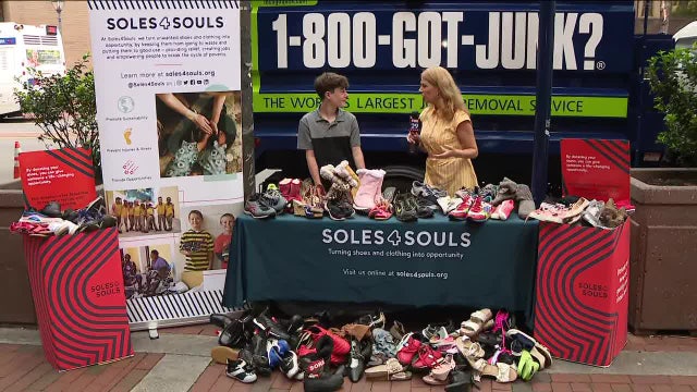 Local 14-year-old boy collects nearly 30,000 shoes to help those in need