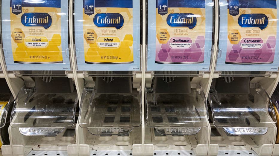 An empty baby formula display is seen at a Publix grocery