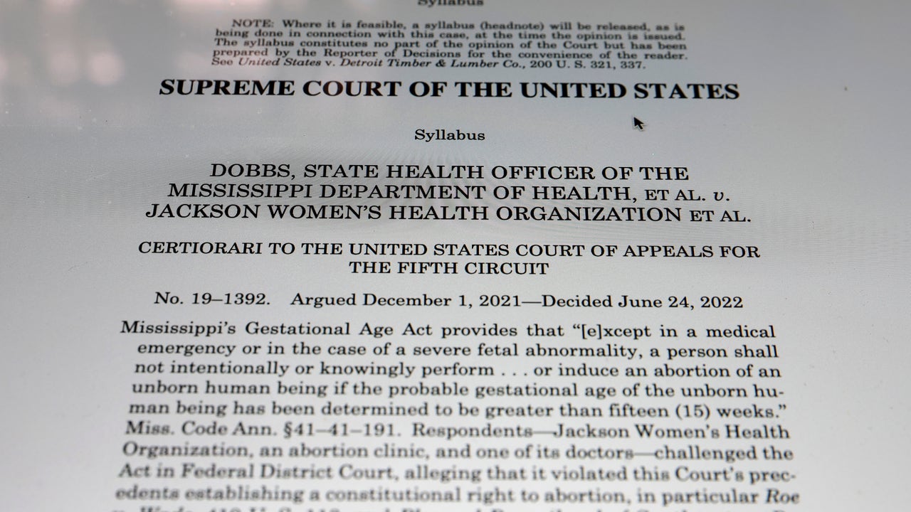 Read US Supreme Court opinion in Dobbs vs. Jackson Women's Health  Organization: Roe v. Wade overturned