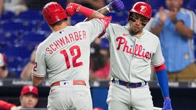 Schwarber hits NL-leading 29th HR, Phils rout Marlins 10-0