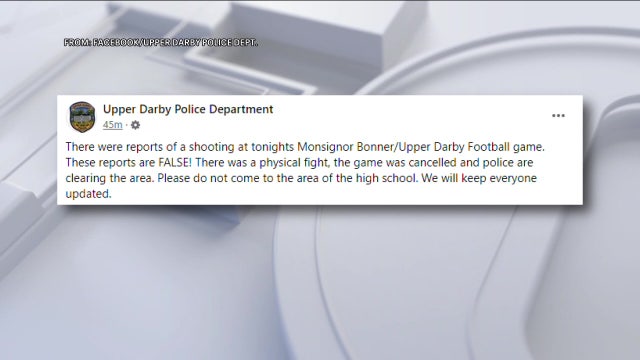 Police: Pennsylvania high school football game canceled after fight causes false reports of shooting