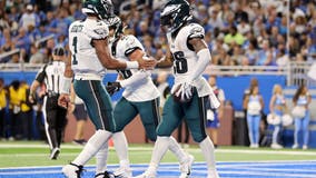 Hurts, Eagles too much for Lions in opener 38-35