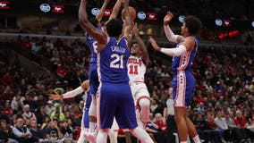 Embiid scores 25, hits big 3 as 76ers beat Bulls 114-109