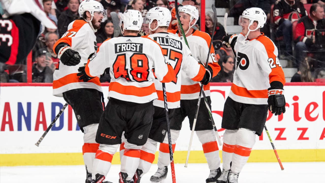 Philadelphia Flyers spoil Claude Giroux milestone in 2-1 win over