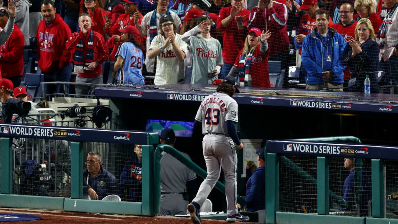 Phillies blast 5 homers off McCullers Jr., take World Series lead