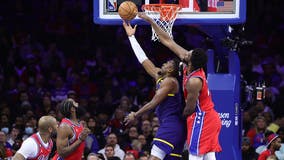 Embiid, Harden lead 76ers past short-handed Warriors