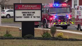 Crews extinguish 2-alarm fire at elementary school in Mount Laurel