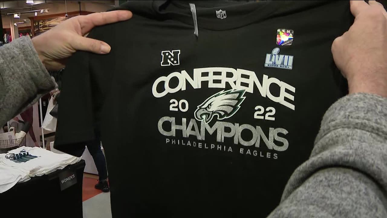 Eagles gear is selling out as hype intensifies for Super Bowl