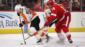 Carter Hart makes 30 saves as Flyers defeat Red Wings 2-1