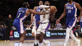 LeBron hits 38K, but Embiid leads 76ers past Lakers 113-112