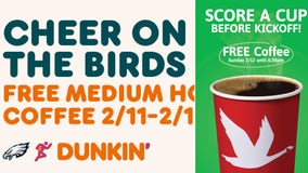 Hometown team: Wawa and Dunkin' offering free coffee to fans for the Super Bowl