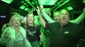 Philadelphia Eagles fans explode with excitement as they eagerly anticipate Super Bowl LVII