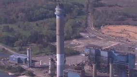 Controlled implosion conducted on boilers at Upper Township generating station