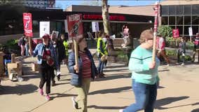 Rutgers University strike: Faculty unions picket outside classes for second day