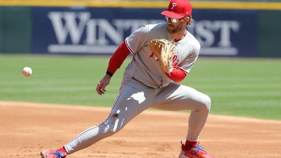 Phillies' Harper faces lefty for first time in latest rehab