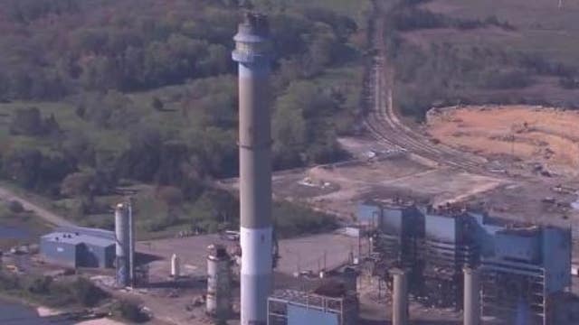 Controlled implosion conducted on boilers at Upper Township generating station