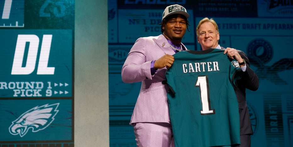 Eagles draft picks Jalen Carter and Nolan Smith are tied together upon  arrival in Philly