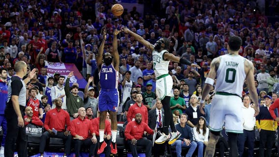 Harden makes winning 3 in OT, 76ers tie series with Celtics