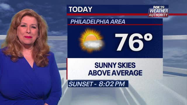 Weather Authority: Monday to be pleasant, sunny day with above-average temperatures