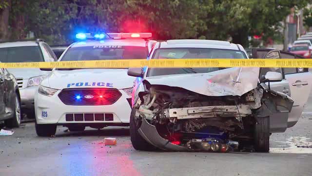 Police chase involving stolen vehicle ends in crash in West Philadelphia: police