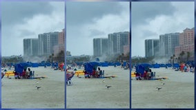 VIDEO: Waterspout sweeps through Clearwater beach sending equipment, debris flying into the air