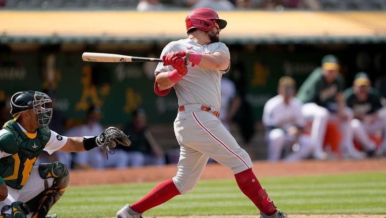 Schwarber hits go-ahead single in 12th, Stott drives in two as Phillies  beat Athletics 3-2