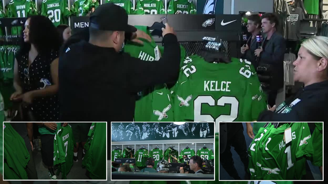 Eagles Kelly green jerseys have been spotted