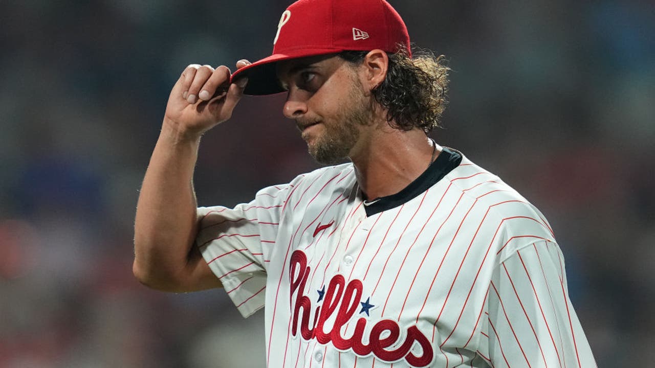 Aaron Nola of the Philadelphia Phillies pitches during the fourth