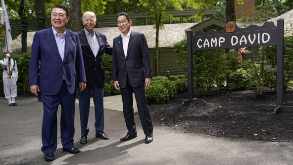 US, Japan and South Korea open Camp David summit to bolster security over objections of Beijing